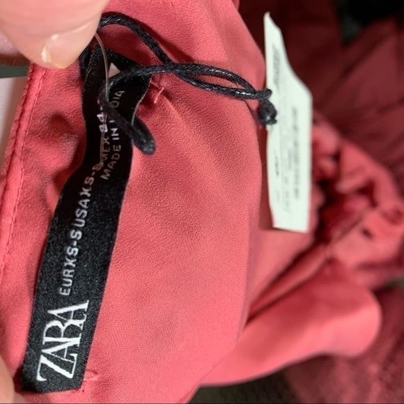 ZARA Maxi Dress Pink Sz XS/S Ruffle V Neck Stappy Feminine Chic Boho Cowgirl - Picture 11 of 14